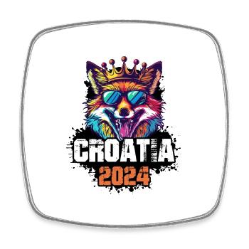 Croatia 2024 Urlaub Fuchs - Viereckiger Kühlschrankmagnet - Weiß - Vorne