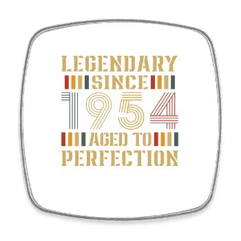 Original 1954 vintage birthday gift - Square fridge magnet - white - Front
