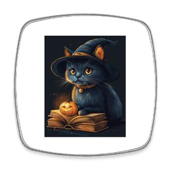 Cadeau d’Halloween Femmes Chat Hommes Enfants Décoration - Magnet carré - blanc - Devant