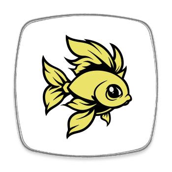 goldfisch fisch comic tier - Viereckiger Kühlschrankmagnet - Weiß - Vorne