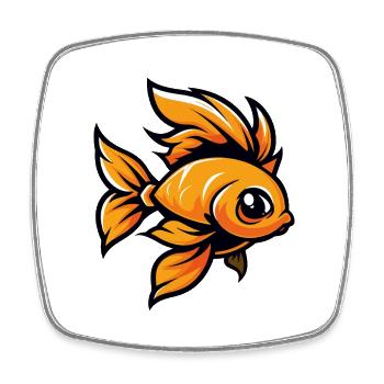 goldfisch Fisch - Viereckiger Kühlschrankmagnet - Weiß - Vorne