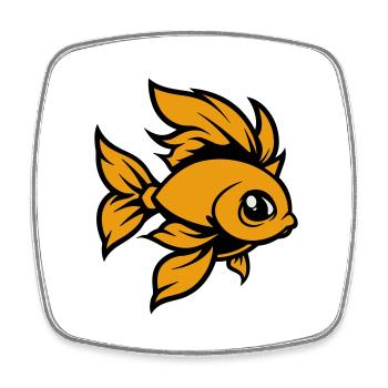goldfisch fisch comic - Viereckiger Kühlschrankmagnet - Weiß - Vorne