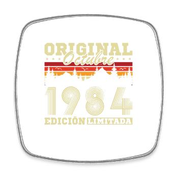 October 1984 Vinatge 1984 Birthday Gift - Square fridge magnet - white - Front