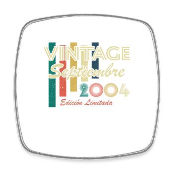 September 2004 Retro Vintage Birthday Gift - Square fridge magnet - white - Front