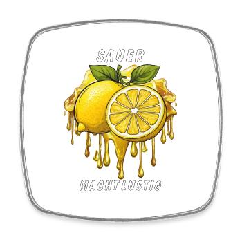 LE LEMON SOUR EST AMUSANT - Magnet carré - blanc - Devant