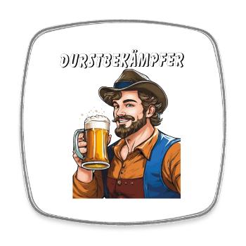 MANN Bier DURSTBEKÄMPFER - Viereckiger Kühlschrankmagnet - Weiß - Vorne