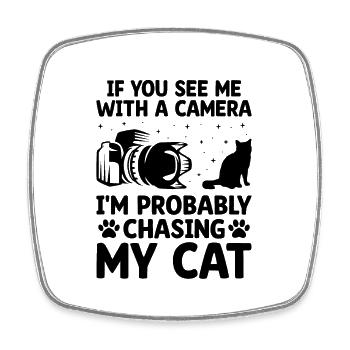 Chat Photographes Chat Amoureux Des Chats Photo - Magnet carré - blanc - Devant