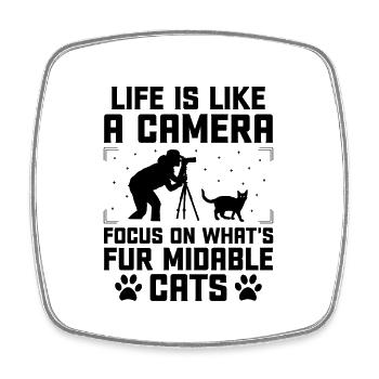 Chat Photographes Chat Amoureux Des Chats Photo - Magnet carré - blanc - Devant