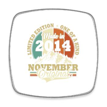 Anniversaire Novembre 2014 Cadeau d’anniversaire - Magnet carré - blanc - Devant
