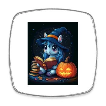 Cadeau d’Halloween Femmes Licorne Hommes Enfants - Magnet carré - blanc - Devant
