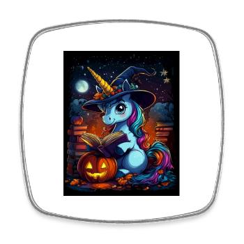 Cadeau d’Halloween Femmes Licorne Hommes Enfants - Magnet carré - blanc - Devant