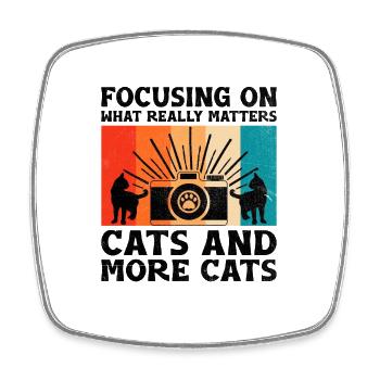 Cat Photographers Cat Lovers Photograpy Cats Photo - Square fridge magnet - white - Front