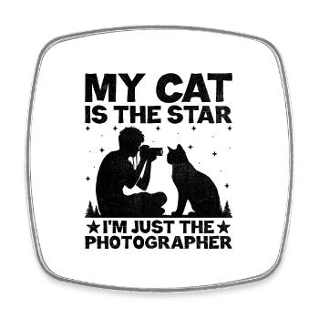 Cat Photographers Cat Lovers Photograpy Cats Photo - Square fridge magnet - white - Front