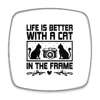 Cat Photographers Cat Lovers Photograpy Cats Photo - Square fridge magnet - white - Front
