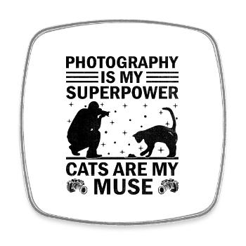 Chat Photographes Chat Amoureux Des Chats Photo - Magnet carré - blanc - Devant