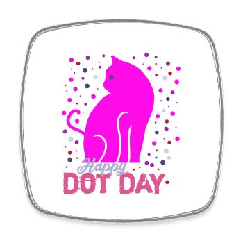 Happy Dot Day Bunte Regenbogen Katze Punkt Jungen - Viereckiger Kühlschrankmagnet - Weiß - Vorne