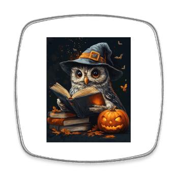 Halloween Cadeau Femmes Hibou Hommes Enfants Décoration - Magnet carré - blanc - Devant