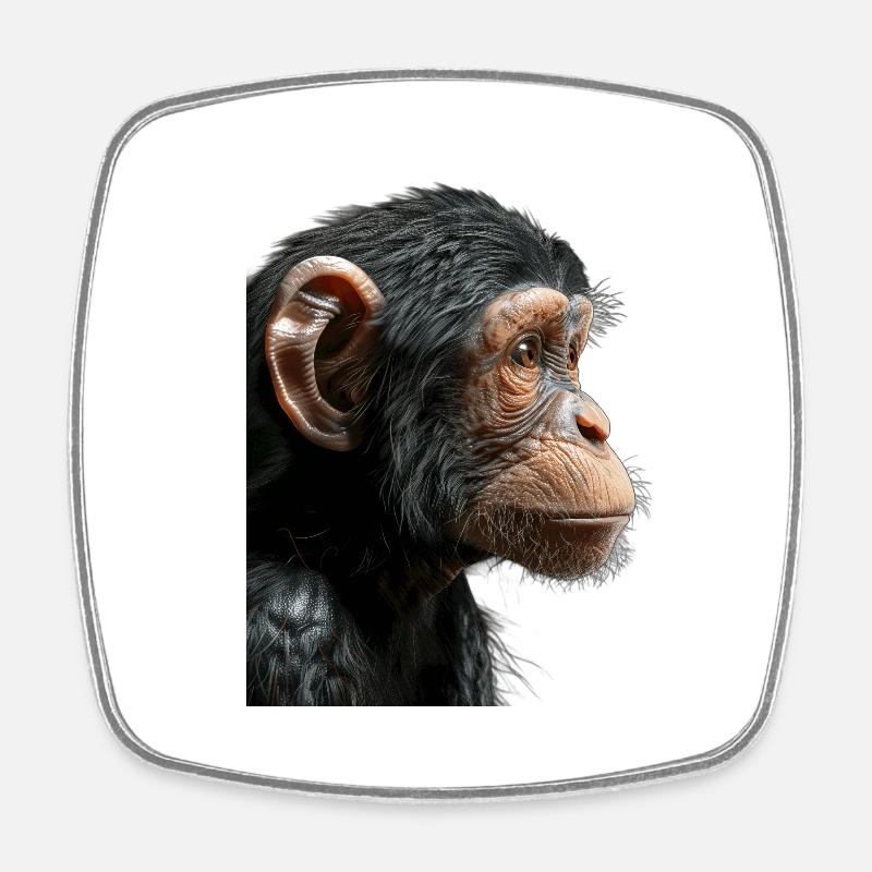 Affe - Viereckiger Kühlschrankmagnet - Weiß