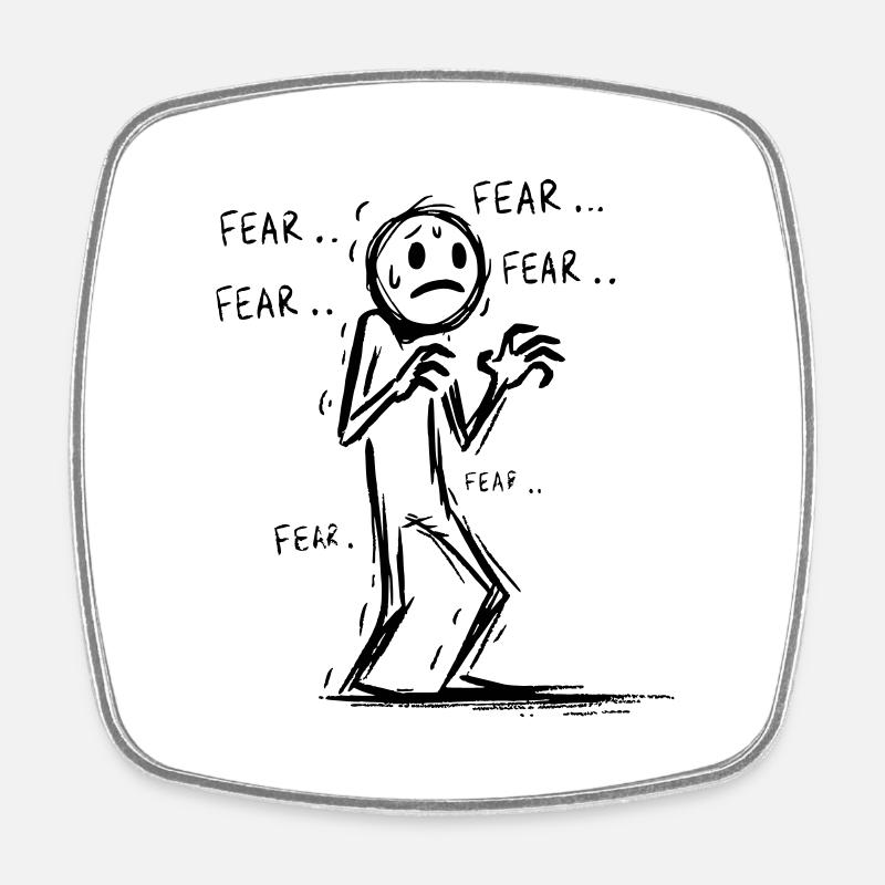 Anxious man - Square fridge magnet - white