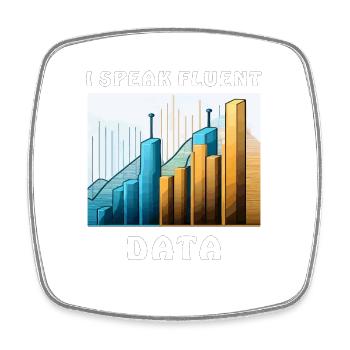 I SPEAK FLUENT DATA - Viereckiger Kühlschrankmagnet - Weiß - Vorne