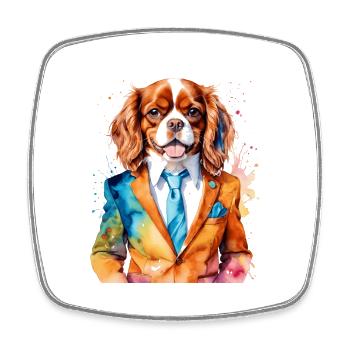 Cavalier King Charles Spaniel Costume Imprimé Chien - Magnet carré - blanc - Devant