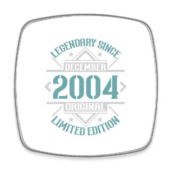 Vintage December 2004 Retro Birthday Gift - Square fridge magnet - white - Front