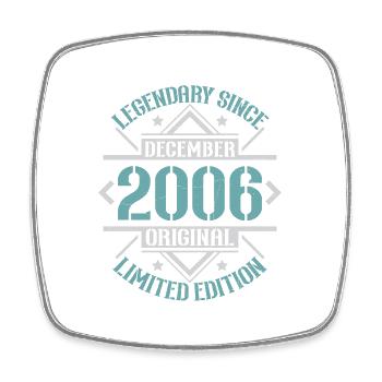 Vintage December 2006 Retro Birthday Gift - Square fridge magnet - white - Front