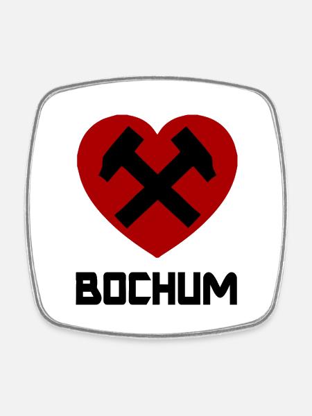 Bochum im Ruhrpott - Viereckiger Kühlschrankmagnet - Weiß