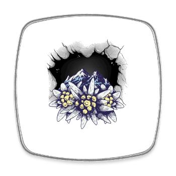 Gebirge Berge Tirol Österreich Schweiz Berg Blumen - Viereckiger Kühlschrankmagnet - Weiß - Vorne