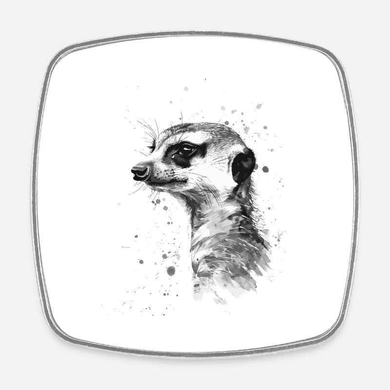 Erdmännchen - Viereckiger Kühlschrankmagnet - Weiß