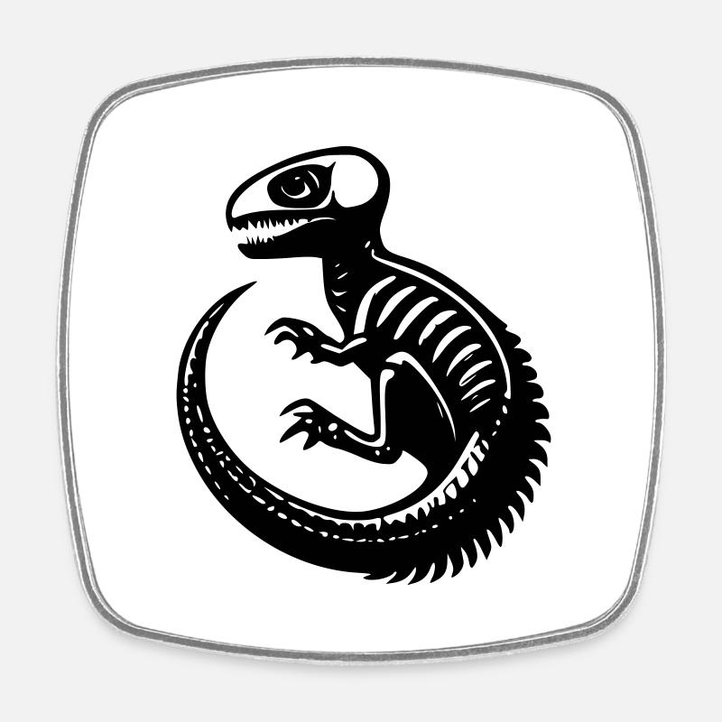 Dinosaur Fossil - Square fridge magnet - white