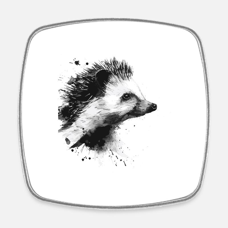 Igel - Viereckiger Kühlschrankmagnet - Weiß