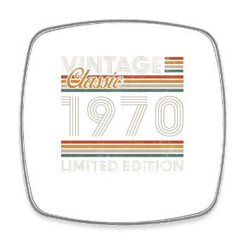 1970 Vintage Retro Cadeau D'anniversaire - Magnet carré - blanc - Devant