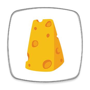 Käsestück Kostüm Käsekostüm Karneval Fasching Käse - Viereckiger Kühlschrankmagnet - Weiß - Vorne