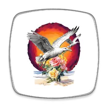 Seagulls Seagull Seagulls Maritime Sunset - Square fridge magnet - white - Front
