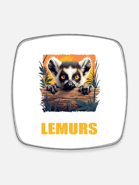 Lemuren Lemurs Lemur - Viereckiger Kühlschrankmagnet - Weiß