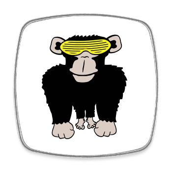 Funky Sonnenbrille Gorilla Cooler Party Affe Spaß - Viereckiger Kühlschrankmagnet - Weiß - Vorne