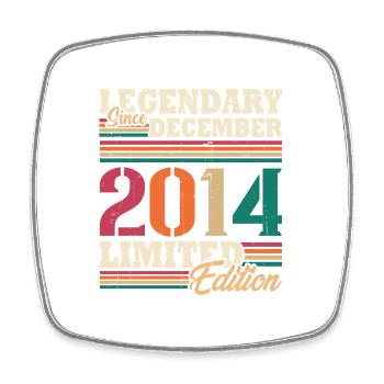 Vintage 2014 Décembre Cadeau Anniversaire Rétro - Magnet carré - blanc - Devant