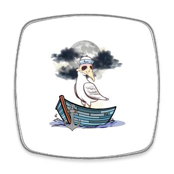 Halloween Möwe Möwen Boot Fährmann Boote - Viereckiger Kühlschrankmagnet - Weiß - Vorne