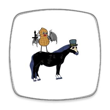 Halloween Vampire Peanut Horse Horse Nut - Square fridge magnet - white - Front