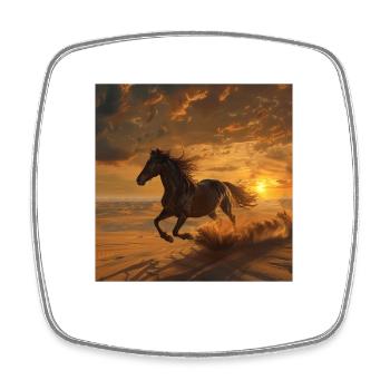 Pferd - Viereckiger Kühlschrankmagnet - Weiß - Vorne