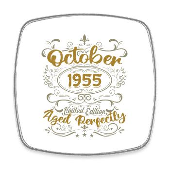 Octobre 1955 Cadeau 1955 Anniversaire Octobre 1955 - Magnet carré - blanc - Devant