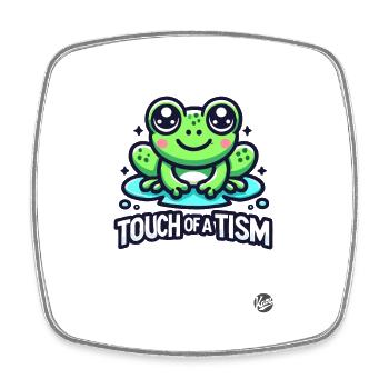 "Touch of the Tism" Frosch - Viereckiger Kühlschrankmagnet - Weiß - Vorne