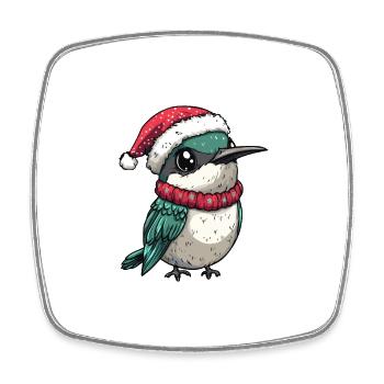 Hummingbird Bird Christmas - Square fridge magnet - white - Front