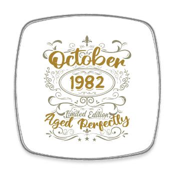 Octobre 1982 Cadeau 1982 Anniversaire Octobre 1982 - Magnet carré - blanc - Devant