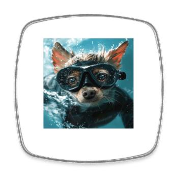 Chien - Magnet carré - blanc - Devant
