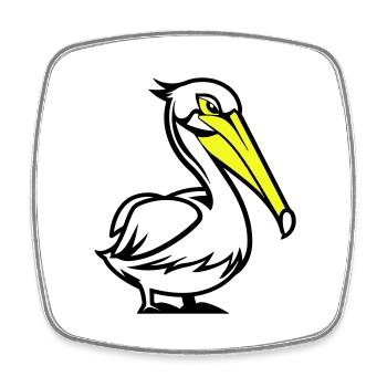 Bande dessinée Pelikan - Magnet carré - blanc - Devant
