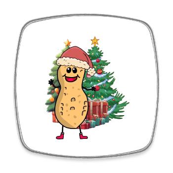 Peanut Christmas Christmas Christmas Tree Xmas - Square fridge magnet - white - Front