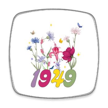 Année de naissance 1949 fleurs sauvages - Magnet carré - blanc - Devant