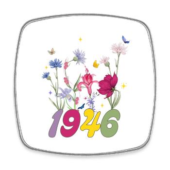 Année de naissance 1946 fleurs sauvages - Magnet carré - blanc - Devant